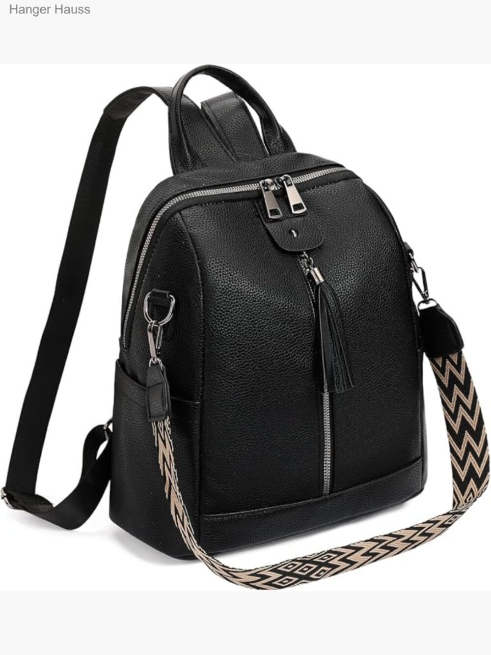 PU Leather Fashion Backpack Purse with Zipper Closure for Women